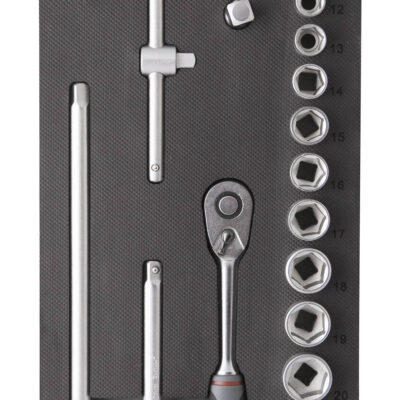 Insert 21 pcs cliquet et douilles 3/8" CrV - OS 3600 - CLAS Equipements