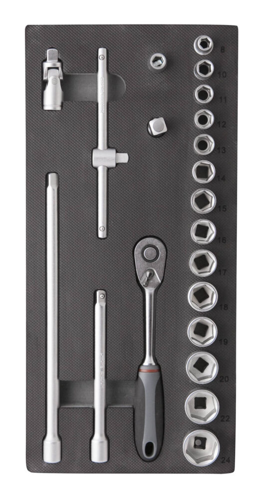 Insert 21 pcs cliquet et douilles 3/8" CrV - OS 3600 - CLAS Equipements
