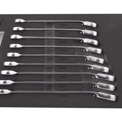 Insert 12 clés mixtes à cliquet réversible angle 15° 8-19mm CrV - OS 4020 - CLAS Equipements