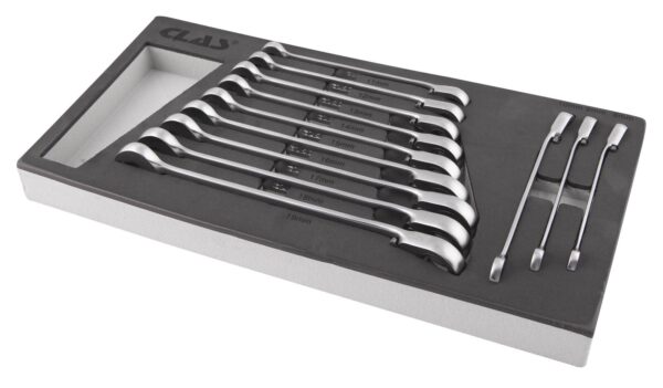 Insert 12 clés mixtes à cliquet réversible angle 15° 8-19mm CrV - OS 4020 - CLAS Equipements – Image 2
