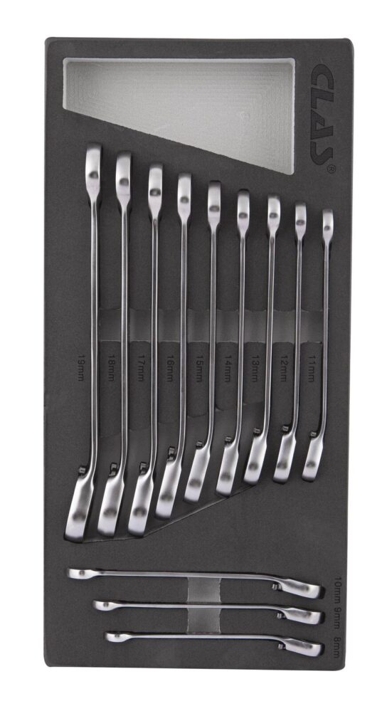 Insert 12 clés mixtes à cliquet réversible angle 15° 8-19mm CrV - OS 4020 - CLAS Equipements – Image 3