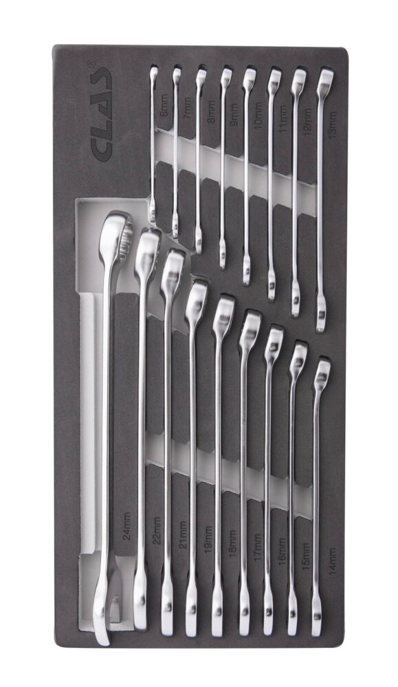 Insert 17 clés mixtes 12 pans 6-24mm CrV DIN ISO 3113 - OS 4100 - CLAS Equipements