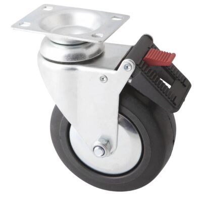Roue pivotante avec frein ø127x50mm TPR pour servante d'atelier EG 0087, EG 0085 - SA 0087 - CLAS Equipements