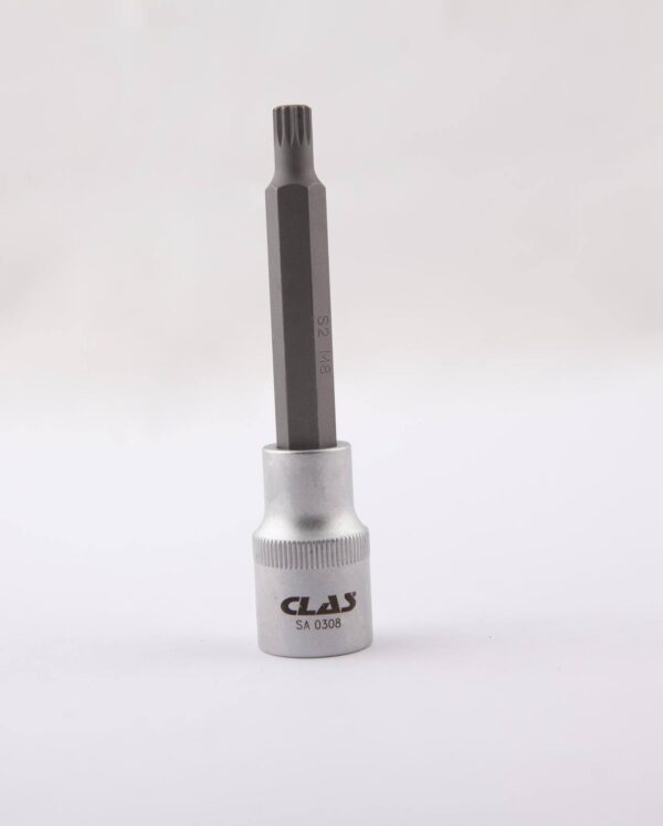 Douille embout ribe M8 L.100mm 1/2'' CrV - SA 0308 - CLAS Equipements