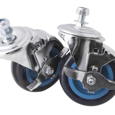 Paire de roues pivotantes freinées ø100x30mm pour paire de chariots OM 2024 - SA 2072 - CLAS Equipements