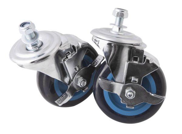 Paire de roues pivotantes freinées ø100x30mm pour paire de chariots OM 2024 - SA 2072 - CLAS Equipements