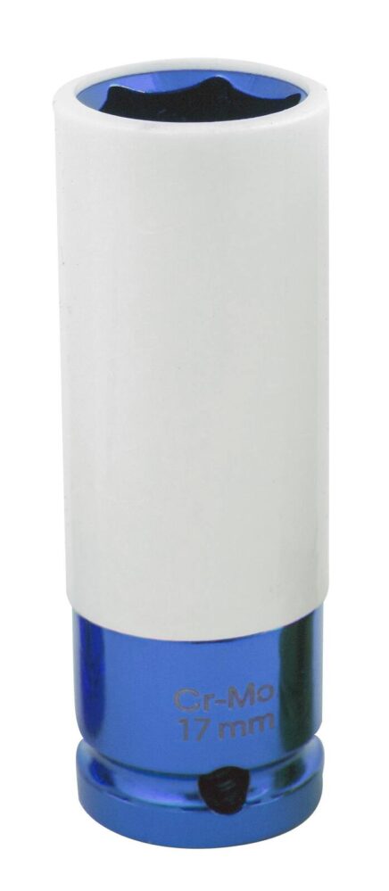 Douille choc gainée 1/2" 17mm bleu Cr-Mo pour jantes - SA 5022 - CLAS Equipements