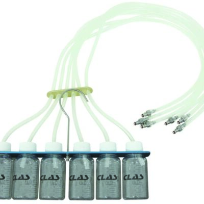 Lot de 6 fioles + support + tuyaux pour coffret retour d'injecteurs AC 5240 - SA 5241 - CLAS Equipements