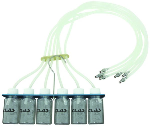 Lot de 6 fioles + support + tuyaux pour coffret retour d'injecteurs AC 5240 - SA 5241 - CLAS Equipements