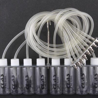 Lot de 8 fioles + support + tuyaux pour coffret retour d'injecteurs AC 5280 - SA 5281 - CLAS Equipements