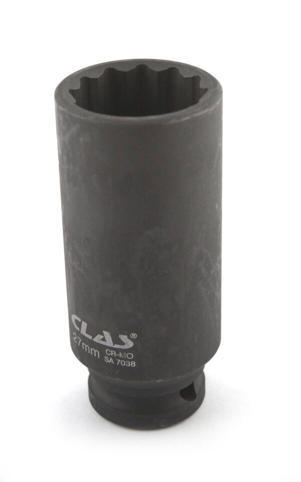 Douille à choc écrou moyeu VAG 12 pans 27mm 1/2" L.85mm Cr-Mo - SA 7038 - CLAS Equipements