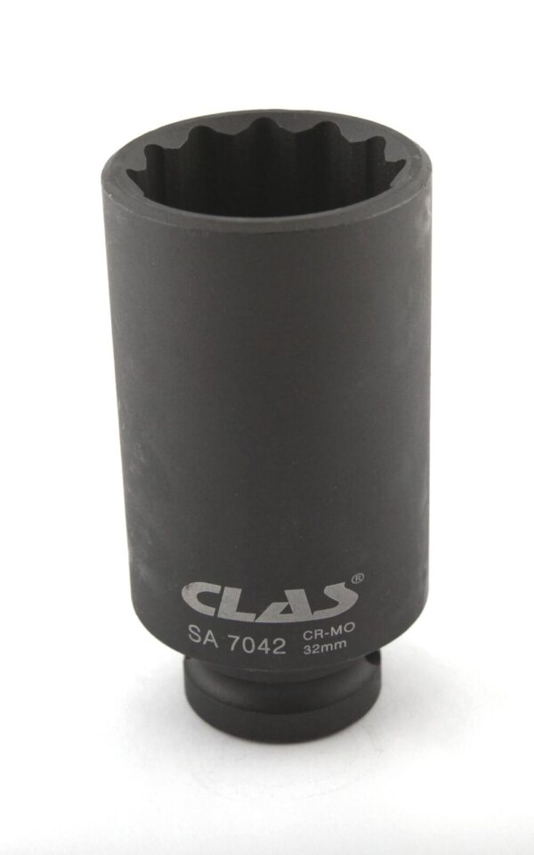 Douille à choc écrou moyeu VAG 12 pans 32mm 1/2" L.85mm Cr-Mo - SA 7042 - CLAS Equipements