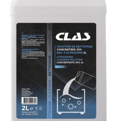 Solution de nettoyage concentrée 25% pour bac à ultrasons (2 Litres) - SA 7070 - CLAS Equipements