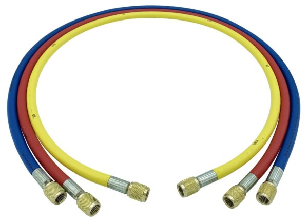 Flexible 2,5M F1/4" x F1/4" SAE droit bleu pour station de recharge de climatisation - SA 8705 - CLAS Equipements