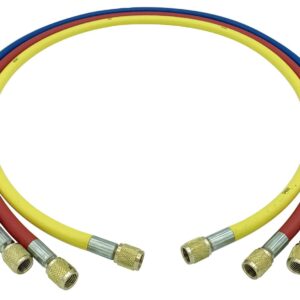 Flexible 2,5M F1/4" x F1/4" SAE droit rouge pour station de recharge de climatisation - SA 8706 - CLAS Equipements