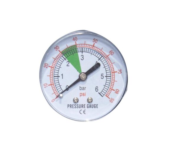 Manomètre 1/4" 6bars raccord arrière pour monte démonte pneus DM 2000, DM 2000P - SA 9998 - CLAS Equipements