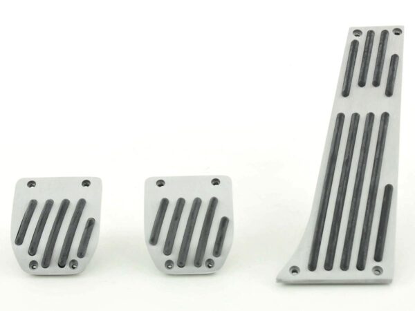 Pédales en aluminium FK Set de pédales Couvre-pédales BMW Série 5 3 pièces avec motif à rayures -