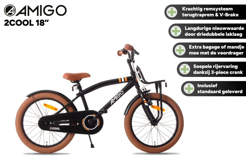 Children bikes 2Cool 18 Pouces 28,5 cm Garçon Frein à rétropédalage Noir - AMIGO – Image 2