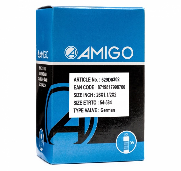 Chambres à air 26 inch Tube intérieur 26 x 1 1/2 x 2 (54-584) DV 45 mm - AMIGO – Image 2