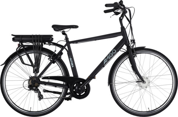 Vélos de ville électriques E-Altura D1 28 Pouces 53 cm Homme 7SP V-Brake Noir mat - AMIGO