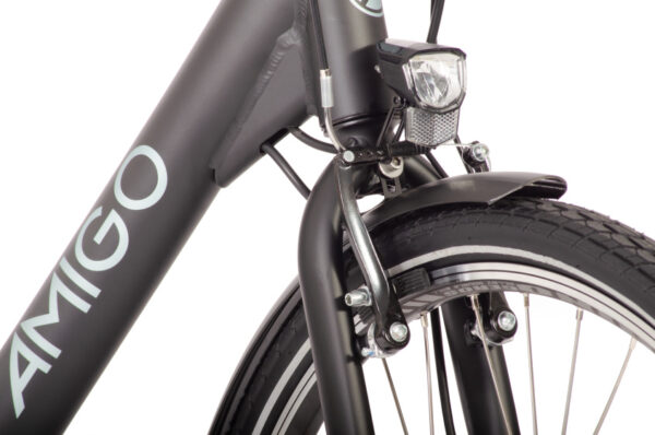 Vélos de ville électriques E-Altura D1 28 Pouces 53 cm Homme 7SP V-Brake Noir mat - AMIGO – Image 12