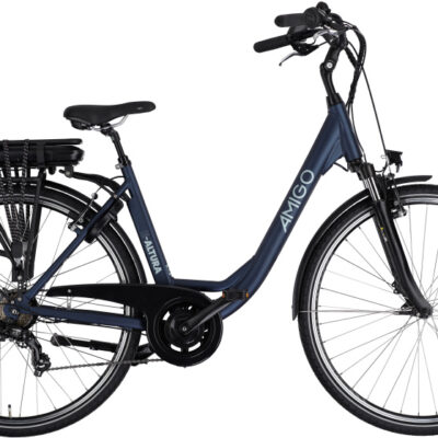 Vélos de ville électriques E-Altura D2 28 Pouces 49 cm Femme 7SP V-Brake Bleu mat - AMIGO