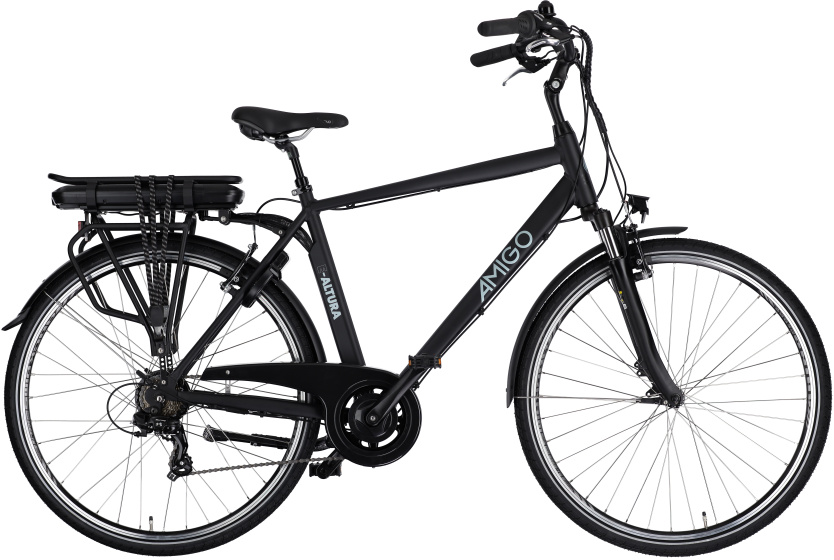 Vélos de ville électriques E-Altura D2 28 Pouces 53 cm Homme 7SP V-Brake Noir mat - AMIGO – Image 7
