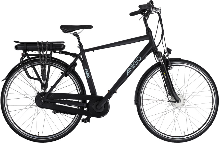 Vélos de ville électriques E-Faro S2 28 Pouces 53 cm Homme 7SP Rollerbrakes Noir mat - AMIGO