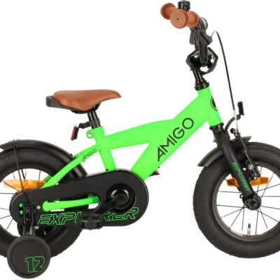 Children bikes Explorer 12 Pouces 20 cm Garçon Frein à rétropédalage Vert/Noir - AMIGO