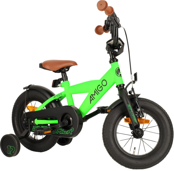 Children bikes Explorer 12 Pouces 20 cm Garçon Frein à rétropédalage Vert/Noir - AMIGO – Image 12