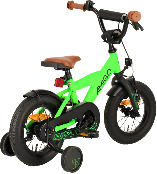 Children bikes Explorer 12 Pouces 20 cm Garçon Frein à rétropédalage Vert/Noir - AMIGO – Image 6