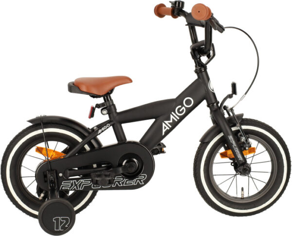 Children bikes Explorer 12 Pouces 20 cm Garçon Frein à rétropédalage Noir/Blanc - AMIGO – Image 7