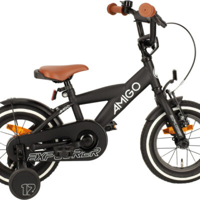Children bikes Explorer 12 Pouces 20 cm Garçon Frein à rétropédalage Noir/Blanc - AMIGO