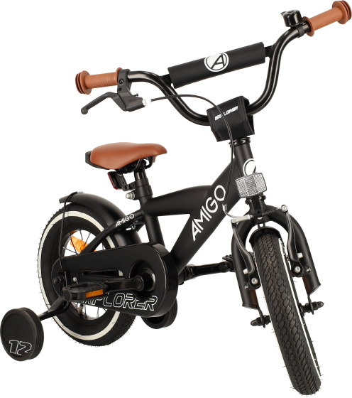 Children bikes Explorer 12 Pouces 20 cm Garçon Frein à rétropédalage Noir/Blanc - AMIGO – Image 4