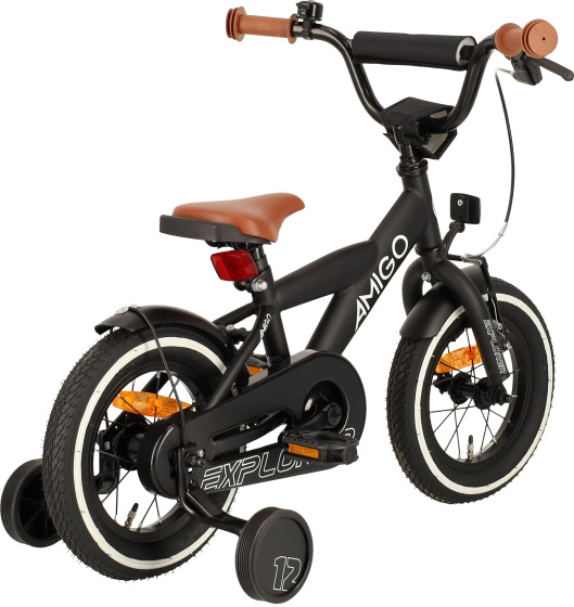 Children bikes Explorer 12 Pouces 20 cm Garçon Frein à rétropédalage Noir/Blanc - AMIGO – Image 13