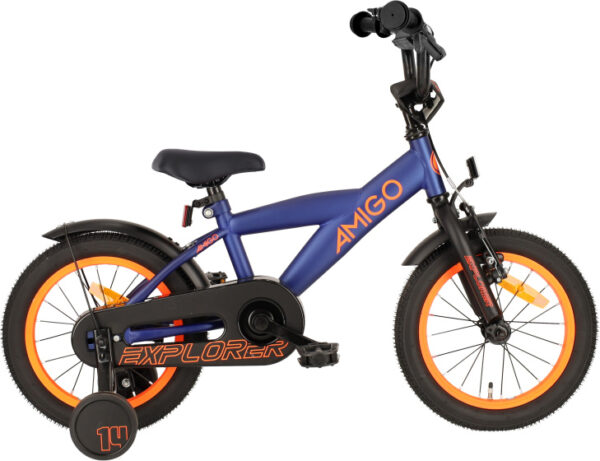 Children bikes Explorer 14 Pouces 21,5 cm Garçon Frein à rétropédalage Bleu/Orange - AMIGO – Image 8