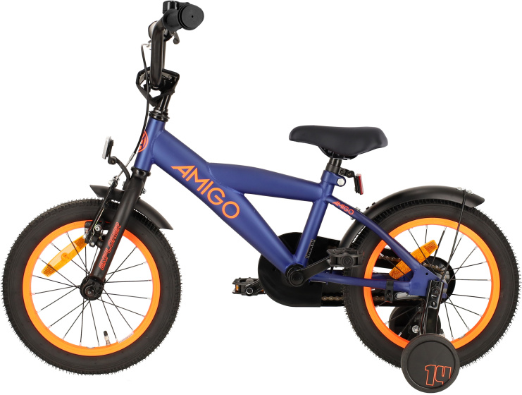 Children bikes Explorer 14 Pouces 21,5 cm Garçon Frein à rétropédalage Bleu/Orange - AMIGO – Image 3