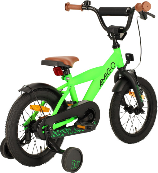 Children bikes Explorer 14 Pouces 21,5 cm Garçon Frein à rétropédalage Vert/Noir - AMIGO – Image 13