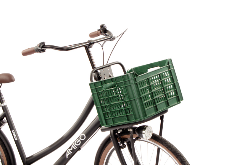 Caissons vélos caisse à vélo 30 litres 100% plastique recyclé vert foncé - AMIGO – Image 4