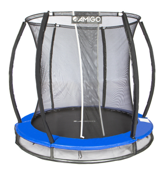 Trampolines Deluxe trampoline avec filet de sécurité 244 cm bleu - AMIGO – Image 2