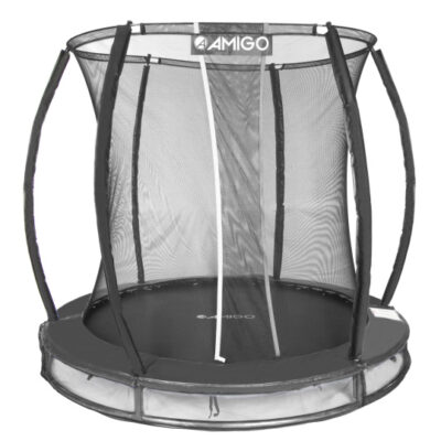 Trampolines Deluxe trampoline avec filet de sécurité 244 cm noir - AMIGO