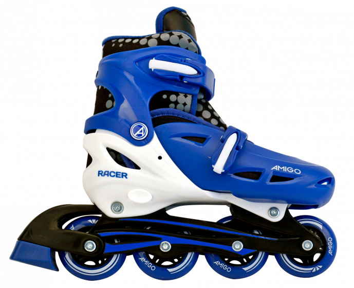 Patins à roulettes en ligne inlineskates Racer junior polypropylène bleu mt 34/37 - AMIGO – Image 2