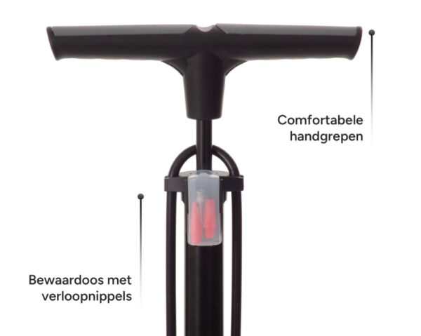 Bicycle pumps pompe à vélo de luxe avec manomètre 11 Bar 73 cm noir - AMIGO – Image 4