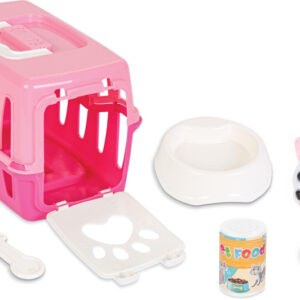 Sets de jeux Chat à câliner avec set de soins et panier de voyage rose - Pilsan