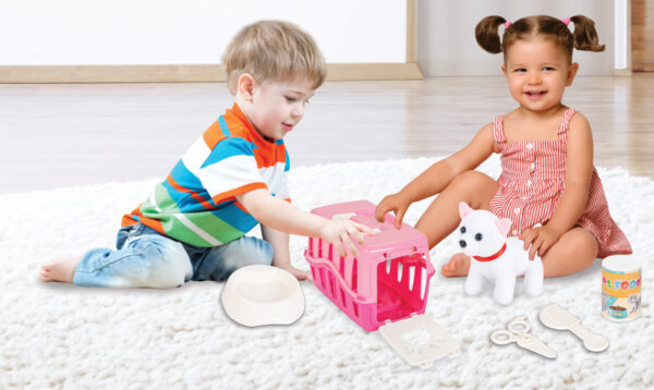 Sets de jeux Chat à câliner avec set de soins et panier de voyage rose - Pilsan – Image 3