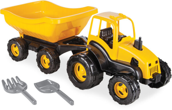 Toy vehicles tracteur avec remorque jaune/noir 4 pièces - Pilsan – Image 2