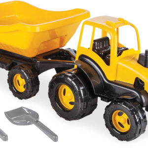 Toy vehicles tracteur avec remorque jaune/noir 4 pièces - Pilsan