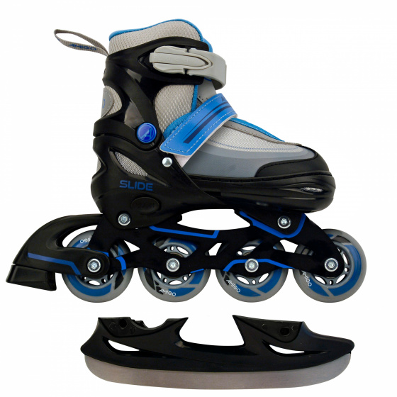 Patins à roulettes en ligne patins 2-in-1 Slide garçons polypropylène noir/bleu mt 30/33 - AMIGO – Image 4