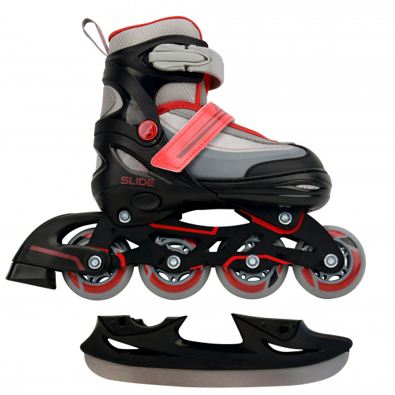 Patins à roulettes en ligne patins 2-in-1 Slide junior polypropylène noir/rouge mt 30/33 - AMIGO – Image 4