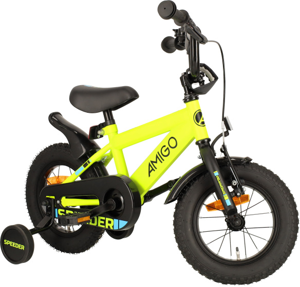 Children bikes Speeder 12 Pouces 21,5 cm Garçon Frein à rétropédalage Jaune/Noir - AMIGO – Image 5